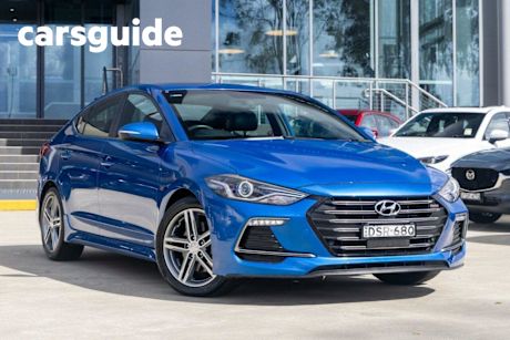 Blue 2017 Hyundai Elantra Sedan SR Turbo (red)