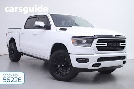 White 2023 Ram 1500 Crew Cab Utility Laramie Sport Rambox Mhev
