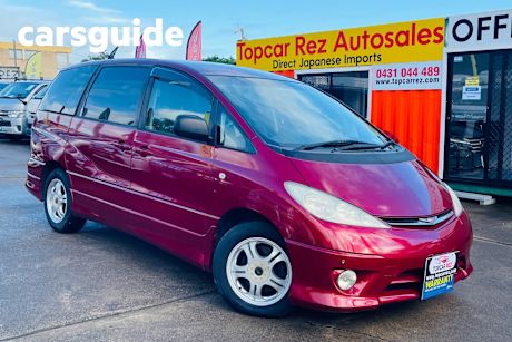 Red 2003 Toyota Estima Wagon