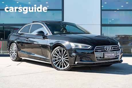 Black 2018 Audi A5 Coupe 45 TFSI S Tronic Quattro Sport