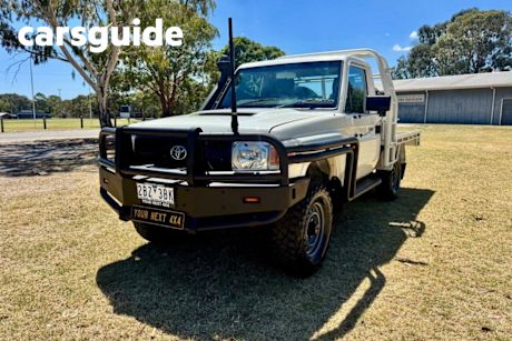 White 2015 Toyota Landcruiser Cab Chassis Workmate (4X4)