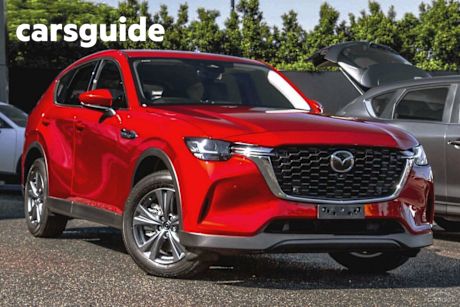 Red 2025 Mazda CX-60 Wagon G40E Evolve Hybrid