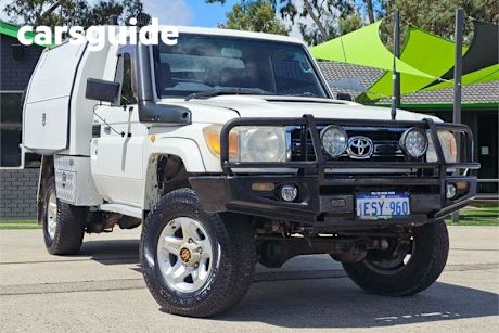 White 2012 Toyota Landcruiser Cab Chassis GXL (4X4)