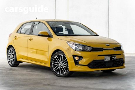 Yellow 2021 Kia RIO Hatchback Sport