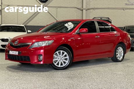 Red 2010 Toyota Camry Sedan Hybrid