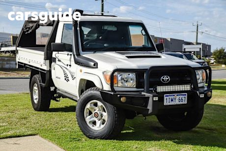 White 2011 Toyota Landcruiser Cab Chassis Workmate (4X4)