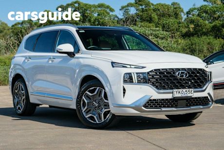 White 2023 Hyundai Santa FE Wagon Highlander HEV (6 Seat)