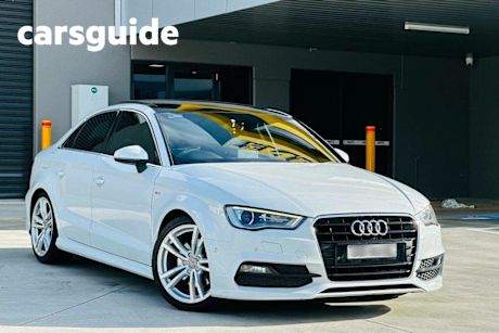 White 2013 Audi A3 Sedan Ambition S-Line S Tronic