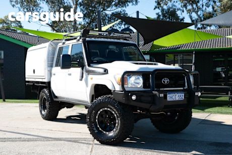 White 2020 Toyota Landcruiser Double Cab Chassis Workmate (4X4)
