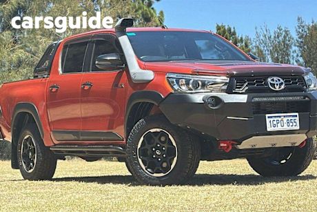 Orange 2018 Toyota Hilux Dual Cab Utility Rugged X (4X4)