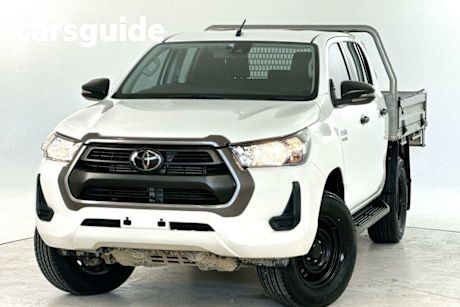 White 2020 Toyota Hilux Double Cab Chassis SR (4X4)