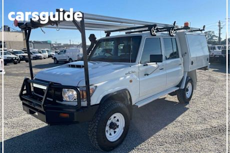 White 2019 Toyota Landcruiser Double Cab Chassis Workmate (4X4)