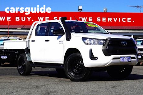 White 2020 Toyota Hilux Double Cab Chassis SR (4X4)