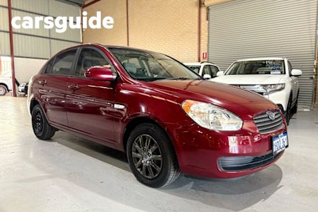 Red 2007 Hyundai Accent Sedan S MC