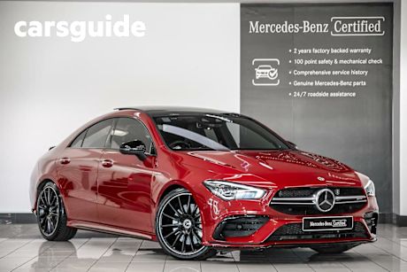 Red 2021 Mercedes-Benz CLA35 Coupe 4Matic