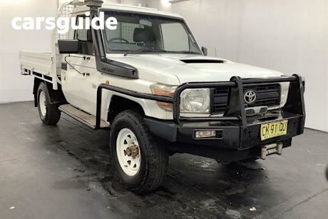 White 2008 Toyota Landcruiser Cab Chassis Workmate (4X4)