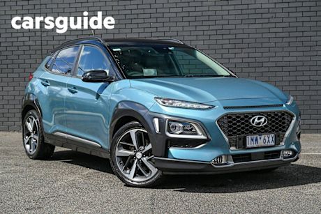 Blue 2018 Hyundai Kona Wagon Highlander (awd)