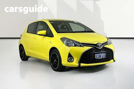Yellow 2015 Toyota Yaris Hatchback SX