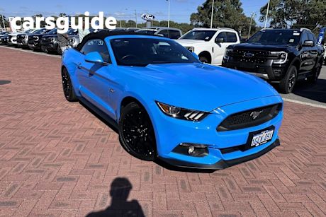 Blue 2016 Ford Mustang Convertible GT 5.0 V8