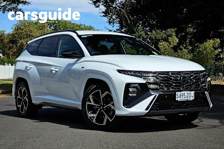 White 2025 Hyundai Tucson Wagon Elite Hybrid N Line (awd)