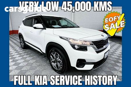 White 2021 Kia Seltos Wagon Sport+ (fwd)