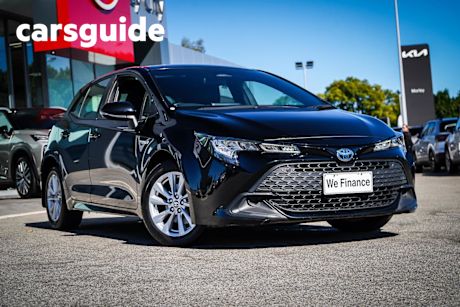 Black 2023 Toyota Corolla Hatchback Ascent Sport + Conv PK Hybrid