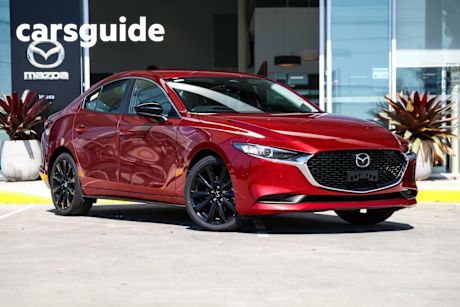Red 2025 Mazda 3 Sedan G25 Evolve SP Vision