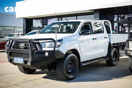 White 2021 Toyota Hilux Double Cab Chassis SR (4X4)