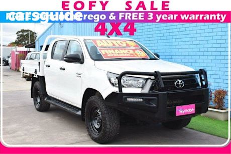 White 2020 Toyota Hilux Double Cab Chassis SR (4X4)