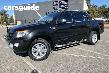 Black 2012 Ford Ranger Ute Tray PX Wildtrak Utility Double Cab 4dr Spts Auto 6sp, 4x4 982kg