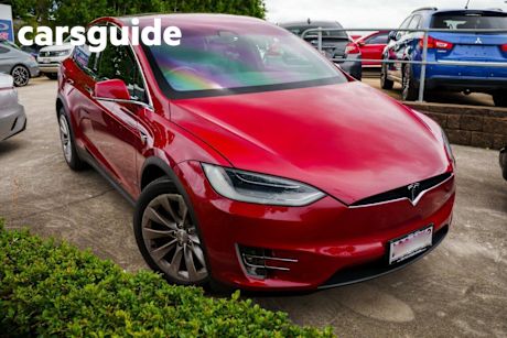Red 2019 Tesla Model X Wagon Long Range