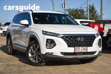 White 2019 Hyundai Santa FE Wagon Elite Crdi Satin (awd)