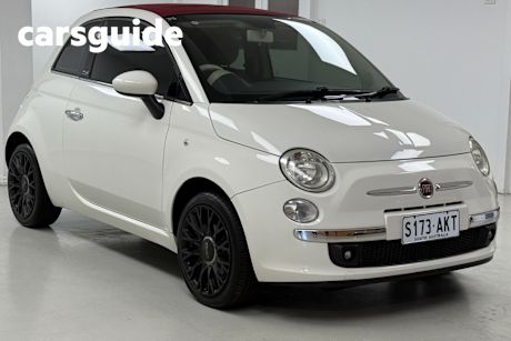 White 2010 Fiat 500 Convertible C