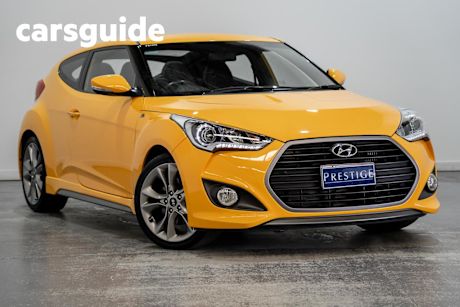 Yellow 2015 Hyundai Veloster Coupe SR Turbo