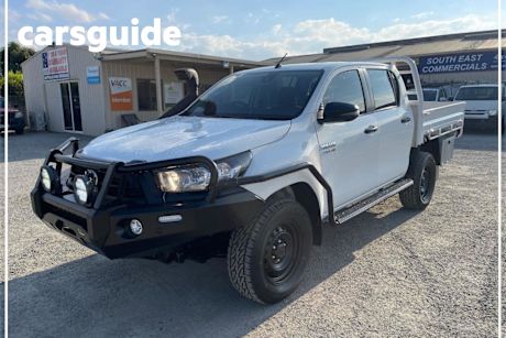 White 2021 Toyota Hilux Double Cab Chassis SR (4X4)