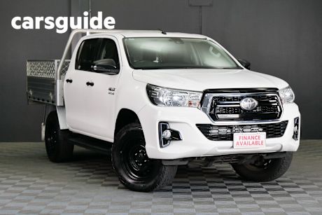 White 2019 Toyota Hilux Double Cab Chassis SR (4X4)