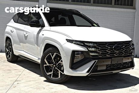 White 2025 Hyundai Tucson Wagon Premium N Line Hybrid (awd)
