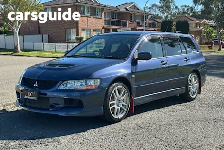 Blue 2005 Mitsubishi Lancer Wagon Evolution IX Wagon