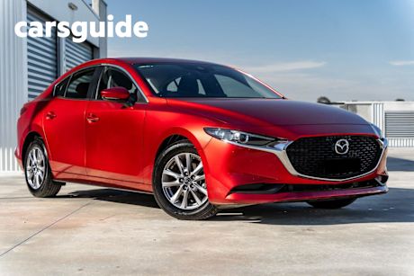 Red 2020 Mazda 3 Sedan G20 Pure