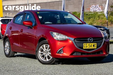 Red 2014 Mazda 2 Hatchback Maxx