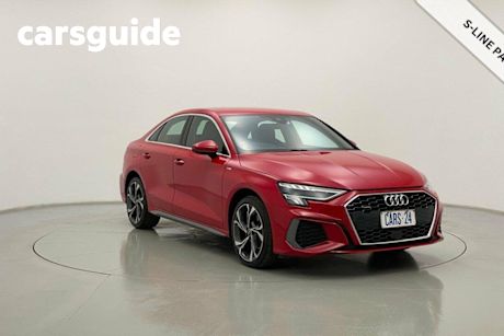 Red 2022 Audi A3 Sedan 40 Tfsi Quattro S Line