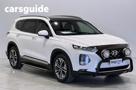 White 2020 Hyundai Santa FE Wagon Highlander Crdi BLK-BGE (awd)