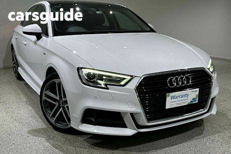 White 2019 Audi A3 Sedan 35 Tfsi S Line Plus