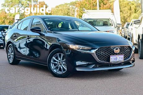 Black 2024 Mazda 3 Sedan G20 Pure