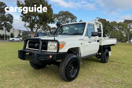 White 2010 Toyota Landcruiser Cab Chassis Workmate (4X4)