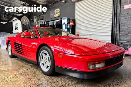 Red 1989 Ferrari F512M Coupe (No Badge)