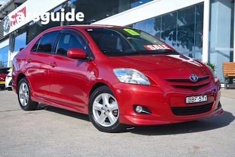 Red 2007 Toyota Yaris Sedan YRX