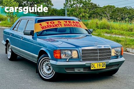 Blue 1985 Mercedes-Benz 380 Sedan SEL