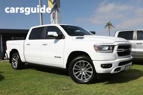 White 2024 Ram 1500 Crew Cab Utility Laramie Sport Rambox Mhev