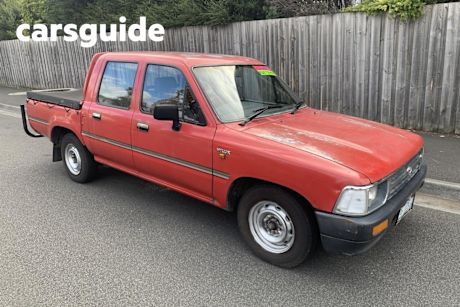 Red 1993 Toyota Hilux Dual Cab Pick-up